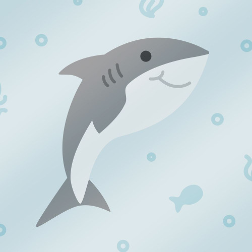 Happy Shark Poster Print by Mlli Villa