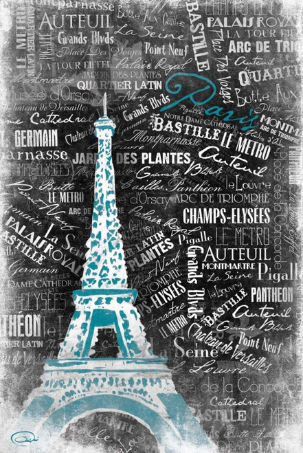 Eiffel Teal Poster Print by OnRei OnRei - Item # VARPDXONRC001D