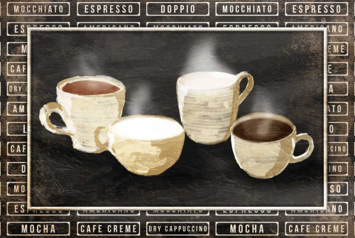 Row Of Coffee Poster Print by OnRei OnRei - Item # VARPDXONRC101A