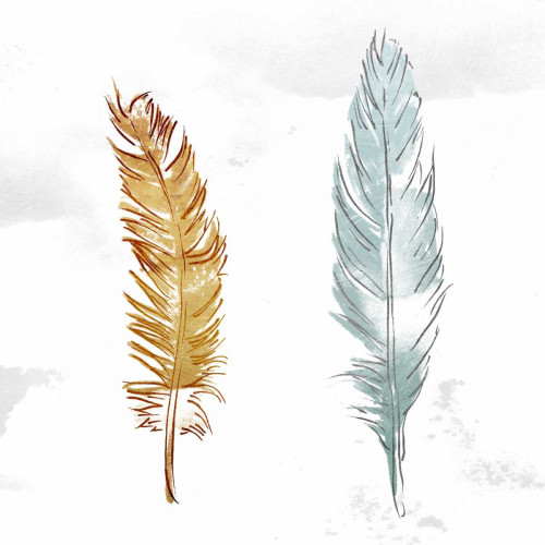 Gold Silver Feather Poster Print by OnRei OnRei - Item # VARPDXONSQ118A
