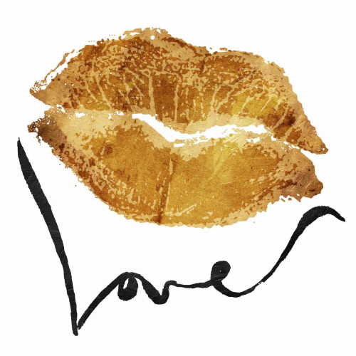 Love Lips Gold Poster Print by OnRei OnRei - Item # VARPDXONSQ128A3
