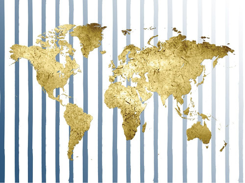 Striped Map Poster Print by Sheldon Lewis - Item # VARPDXSLBRC623A