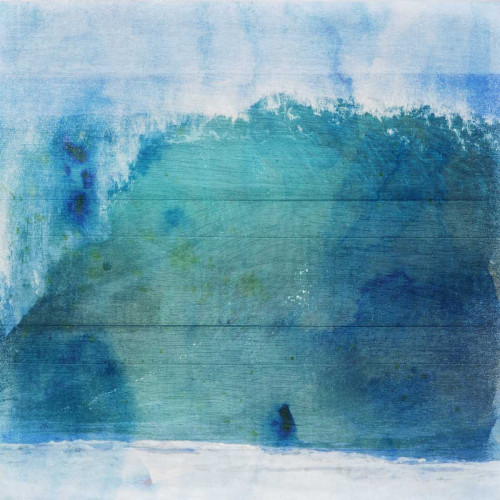 Ocean Wave On Wood 1 Poster Print by Sheldon Lewis - Item # VARPDXSLBSQ298A1