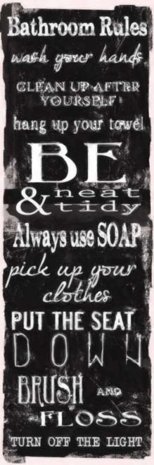 Bathroom Rules Black White Poster Print by Taylor Greene - Item # VARPDXTGPL077B2