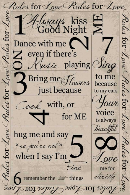 Rules for Love Border Poster Print by Taylor Greene - Item # VARPDXTGRC033B2