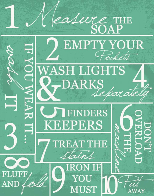 LAUNDRY RULES Poster Print by Taylor Greene