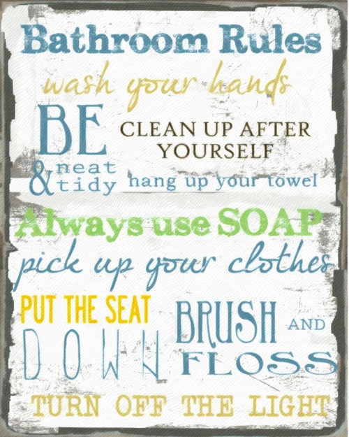BATHROOM RULES MULTI Poster Print by Taylor Greene - Item # VARPDXTGRC077B