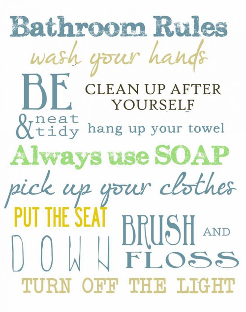 BATHROOM RULES MULTI Poster Print by Taylor Greene - Item # VARPDXTGRC077D