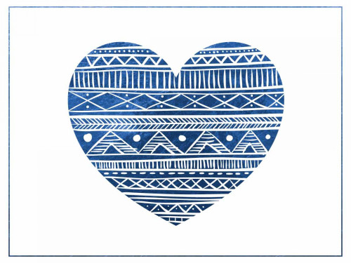 Indigo Tribal Heart Poster Print by Brown,Victoria Brown - Item # VARPDXVBRC072A2