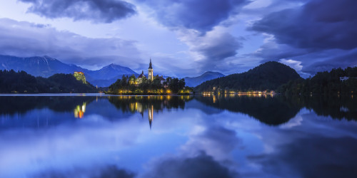 Slovenia. Lake Bled at sunset.  Poster Print by Jaynes Gallery - Item # VARPDDEU38BJY0011