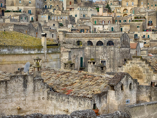 Overview of the old town of Matera Poster Print by Julie Eggers (24 x 18) # EU16JEG0565
