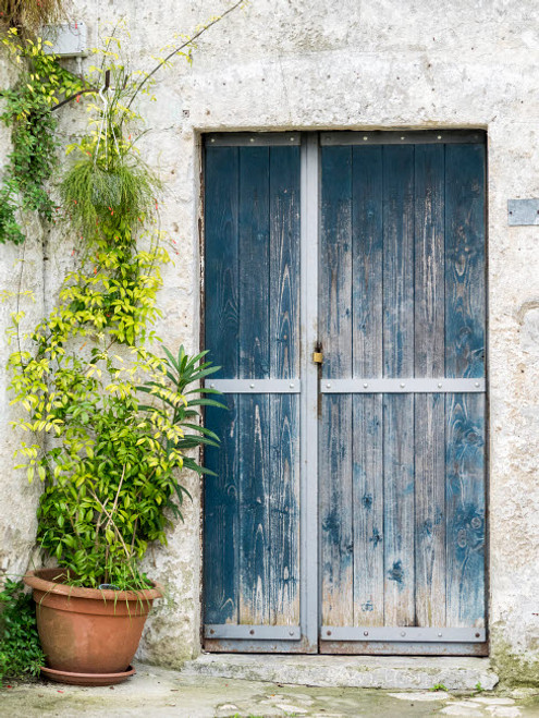 Blue door on a Sassi house in Matera Poster Print by Julie Eggers (18 x 24) # EU16JEG0554