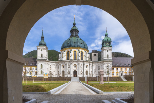Ettal Abbey seen through the entrance arch Poster Print by Sheila Haddad - Item # VARPDDEU10SHA0093