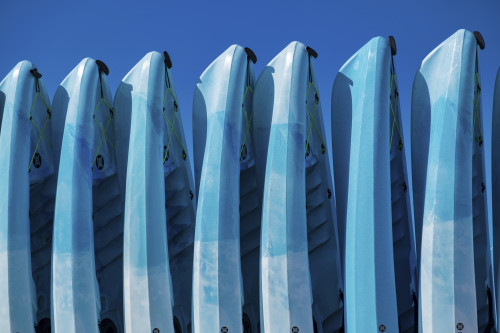 Stacked kayaks on a beach, Florida, USA Poster Print by Lisa Engelbrecht - Item # VARPDDUS10LEN1020