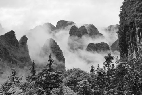 Limestone hills in mist, Yangshuo, Guangxi, China Poster Print by Keren Su - Item # VARPDDAS07KSU2208