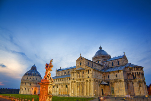 Italy, Pisa. Pisa Cathedral and statue at sunset.  Poster Print by Jaynes Gallery - Item # VARPDDEU16BJY0335