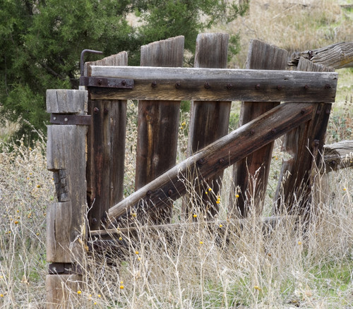 USA, Arizona, V-Bar V-Heritage Site, Old wood gate Poster Print by Jamie & Judy Wild - Item # VARPDDUS03JWI0946
