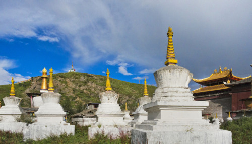 Chortens of Tagong Monastery, Tagong, western Sichuan, China Poster Print by Keren Su - Item # VARPDDAS07KSU1977