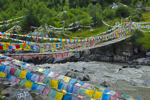 Praying flags across the river, Tagong, western Sichuan, China Poster Print by Keren Su - Item # VARPDDAS07KSU1971