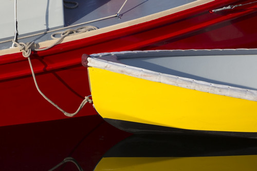 USA, Washington, Port Townsend. Colorful boats in water.  Poster Print by Jaynes Gallery