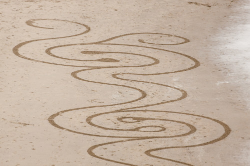 USA, Oregon, Bandon Beach. Geometric drawings in the sand.  Poster Print by Tom Haseltine - Item # VARPDDUS38THA0009