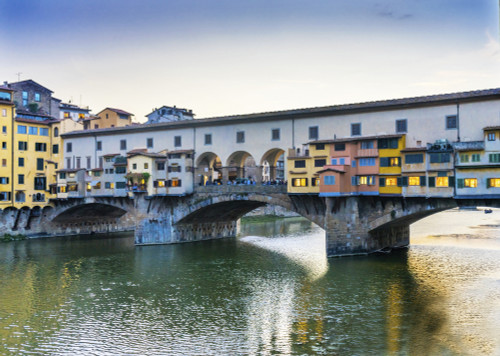 Sunset Arno River, Ponte Vecchio, Florence, Tuscany, Italy.  Poster Print by William Perry - Item # VARPDDEU16WPE0533