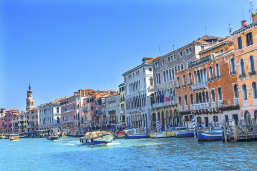 Colorful Grand Canal Boats gondola reflections, Venice, Italy. Poster Print by William Perry - Item # VARPDDEU16WPE0439