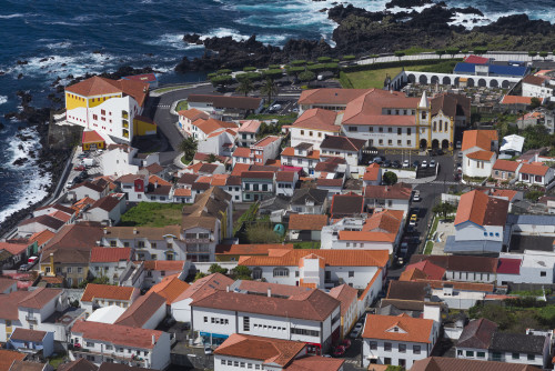Portugal, Azores, Sao Jorge Island, Velas. Elevated town view Poster Print by Walter Bibikow - Item # VARPDDEU23WBI0966 Portugal, Azores, Sao Jorge Island, Velas. Elevated town view Poster Print by Walter Bibikow - Item # VARPDDEU23WBI0966