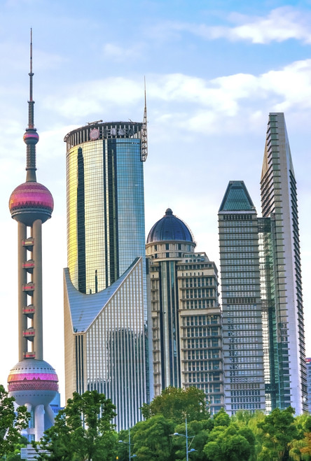 Oriental Pearl TV Tower Skyscrapers Cityscape, Shanghai, China. Poster Print by William Perry - Item # VARPDDAS07WPE0464