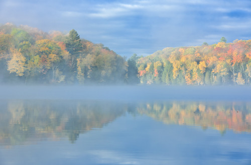 Canada, Ontario, Horseshoe Lake. Cottage in morning fog on lake. Poster Print by Jaynes Gallery - Item # VARPDDCN08BJY0299 Canada, Ontario, Horseshoe Lake. Cottage in morning fog on lake. Poster Print by Jaynes Gallery - Item # VARPDDCN08BJY0299