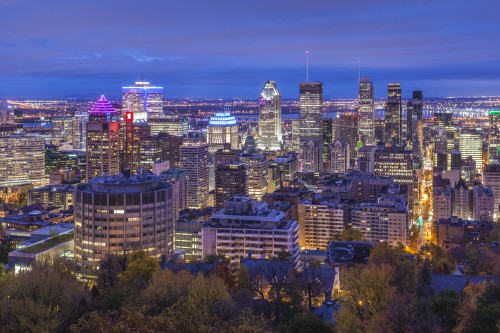 Canada, Quebec, Montreal. Elevated city skyline from Mount Royal Poster Print by Walter Bibikow - Item # VARPDDCN10WBI1097 Canada, Quebec, Montreal. Elevated city skyline from Mount Royal Poster Print by Walter Bibikow - Item # VARPDDCN10WBI1097