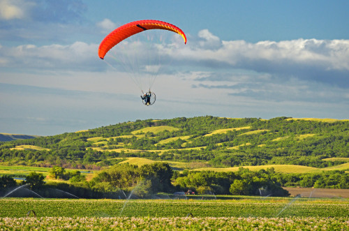 Canada, Saskatchewan, Craven. Hang gliding in Qu' Appelle Valley. Poster Print by Jaynes Gallery - Item # VARPDDCN11BJY0013