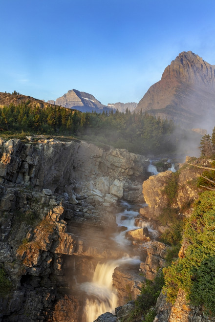 Swift current Falls at sunrise in Glacier National Park, Montana, USA Poster Print by Chuck Haney - Item # VARPDDUS27CHA4240