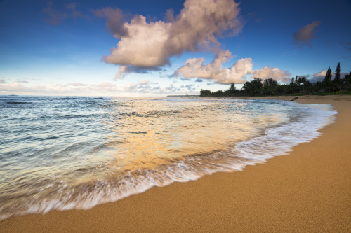 Evening light over the Pacific from Tunnels Beach, Kauai, Hawaii, USA. Poster Print by Russ Bishop - Item # VARPDDUS12RBS0584 Evening light over the Pacific from Tunnels Beach, Kauai, Hawaii, USA. Poster Print by Russ Bishop - Item # VARPDDUS12RBS0584