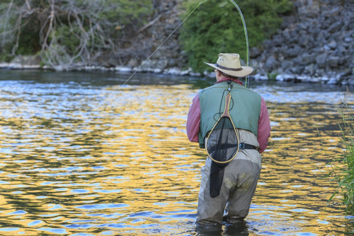 People fly fishing, Lower Deschutes River, Central Oregon, USA  Poster Print by Stuart Westmorland - Item # VARPDDUS38SWR0108