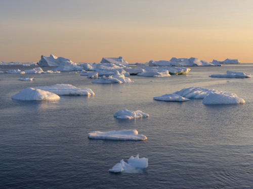 Icebergs in the Disko Bay. Inuit village Oqaatsut located in Greenland Poster Print by Martin Zwick - Item # VARPDDGR01MZW0278