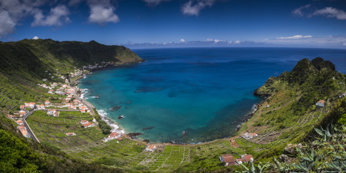 Portugal, Azores, Santa Maria Island, Sao Lourenco. Elevated town view  Poster Print by Walter Bibikow - Item # VARPDDEU23WBI1706