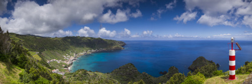 Portugal, Azores, Santa Maria Island, Sao Lourenco. Elevated town view  Poster Print by Walter Bibikow - Item # VARPDDEU23WBI1712