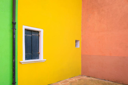 Italy, Burano Colorful house walls Credit as: Jim Nilsen / Jaynes Gallery Poster Print by Jaynes Gallery (24 x 18) # EU16BJY0431