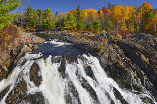 Canada, Ontario, Chutes Provincial Park. Aux Sables River flows into waterfall. Poster Print by Jaynes Gallery - Item # VARPDDCN08BJY0240