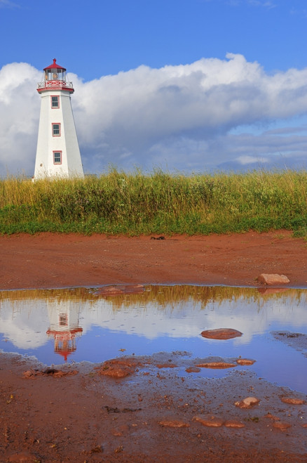 Canada, Prince Edward Island, North Cape. North Point Lighthouse reflects in pool. Poster Print by Jaynes Gallery - Item # VARPDDCN09BJY0051