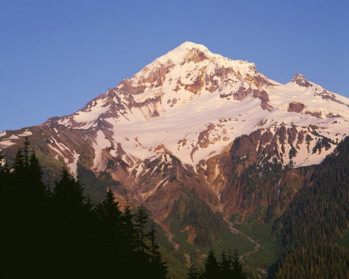 Oregon. Mount Hood NF, Mount Hood Wilderness, evening light on west side of Mount Hood Poster Print by John Barger - Item # VARPDDUS38JBA0380 Oregon. Mount Hood NF, Mount Hood Wilderness, evening light on west side of Mount Hood Poster Print by John Barger - Item # VARPDDUS38JBA0380