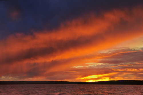Canada, Saskatchewan, Prince Albert National Park. Storm on Waskesiu Lake at sunset. Poster Print by Jaynes Gallery - Item # VARPDDCN11BJY0081