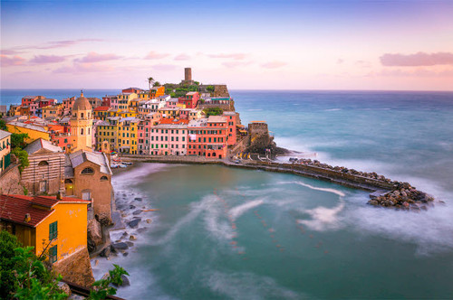 Italy, Vernazza Overview of coastal town Credit as: Jim Nilsen / Jaynes Gallery Poster Print by Jaynes Gallery (24 x 18) # EU16BJY0442