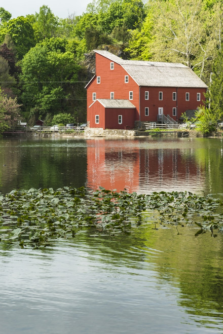 USA, New Jersey. Raritan River Basin, Clinton, South Fork of Raritan River and old mill Poster Print by Alison Jones - Item # VARPDDUS28AJN0006