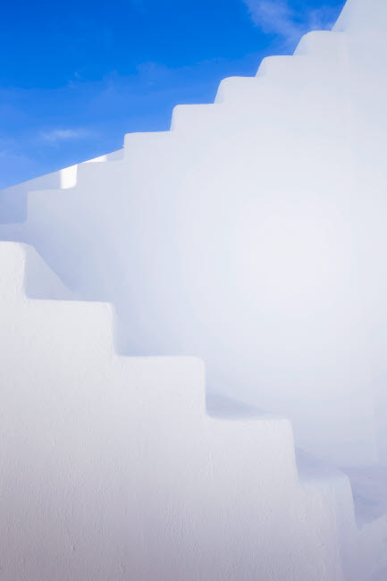 Europe, Greece, Santorini Stairway and shapes Credit as: Jim Nilsen / Jaynes Gallery Poster Print by Jaynes Gallery (18 x 24) # EU12BJY0063