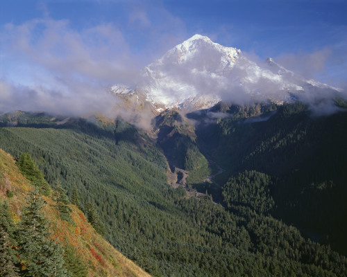 Oregon. Mount Hood NF, Mount Hood Wilderness, Drifting clouds obscure west side of Mount Hood Poster Print by John Barger - Item # VARPDDUS38JBA0378 Oregon. Mount Hood NF, Mount Hood Wilderness, Drifting clouds obscure west side of Mount Hood Poster Print by John Barger - Item # VARPDDUS38JBA0378
