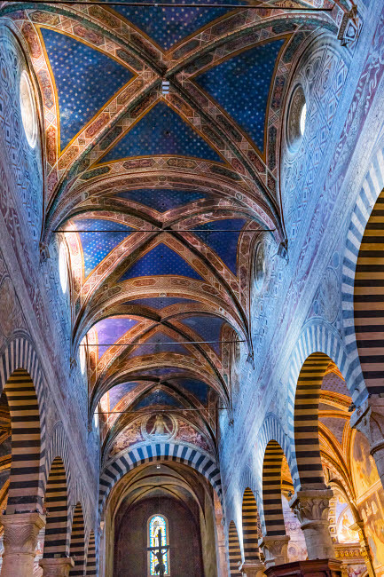 Medieval Renaissance nave, Collegiate Church of Santa Maria Assunta, San Gimignano, Tuscany, Italy Poster Print by William Perry (18 x 24) # EU16WPE0756