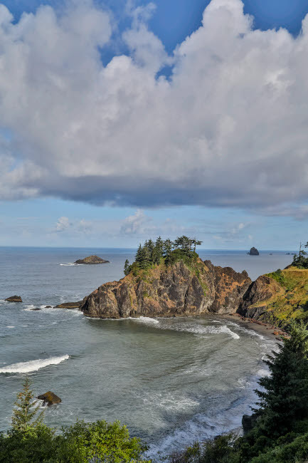 Pacific coastline along Highway 101, Samuel H Boardman State Scenic Corridor, Southern Oregon Coast Poster Print by Darrell Gulin # US38DGU0217