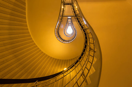 Czech Republic, Prague Stairwell in the House of the Black Madonna Credit as: Jim Nilsen / Jaynes Gallery Poster Print by Jaynes Gallery (24 x 18) # EU06BJY0045